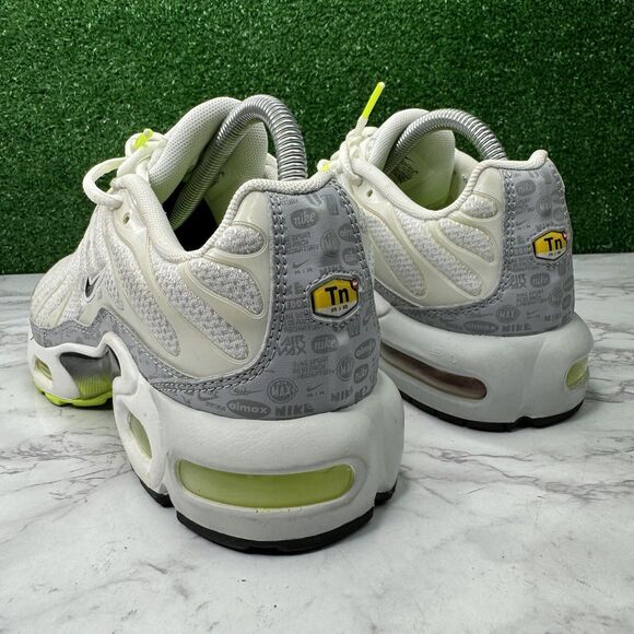 Nike Air Max Plus GS Reflective Logo‎ White Volt Shoes 7Y Women's 8.5 Sneakers - Picture 5 of 10